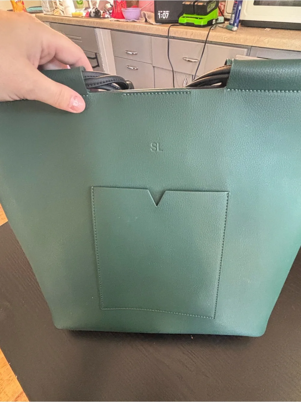 Von Holzhausen Market Tote with Black Double Straps
